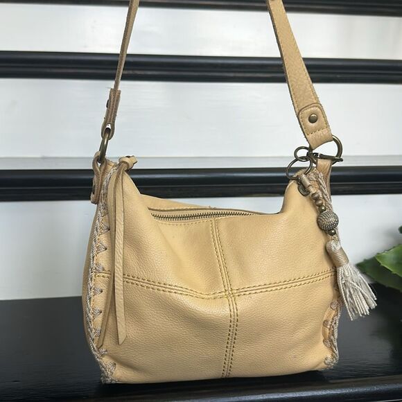 The Sak Handbags - The Sak Genuine Leather Crossbody Shoulder Bag Soft w/ Whipstitch & Tassel